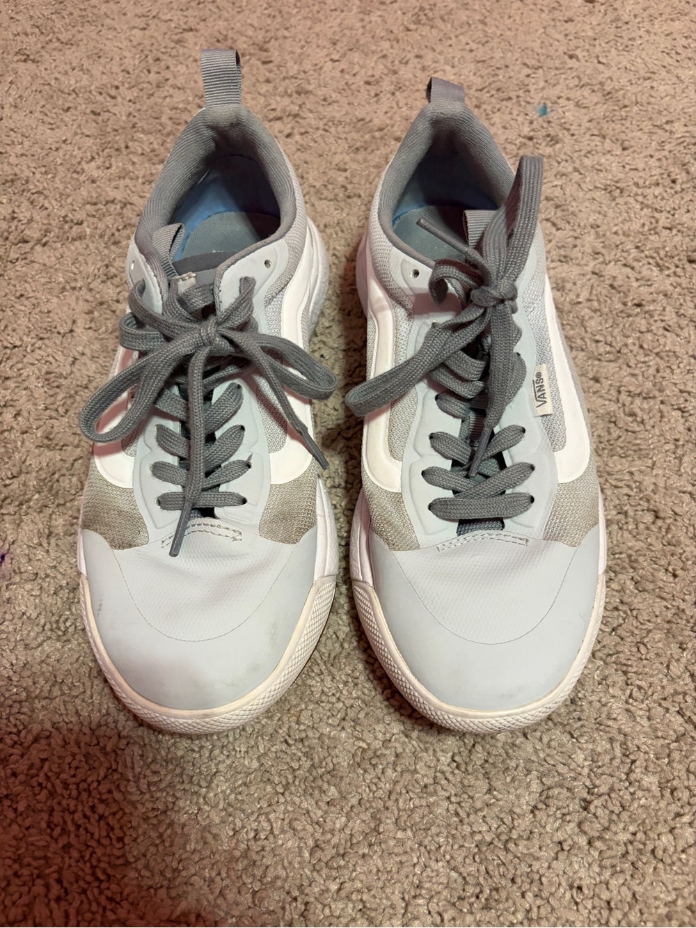 Vans Light Gray and White Athletic Low-Top Sneakers